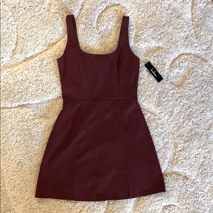 Lulu's Burgundy Sleeveless Mini Dress